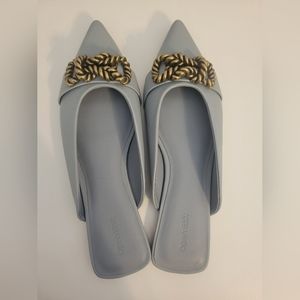 Open Edit Kyla Flat Mule in Blue Mineral